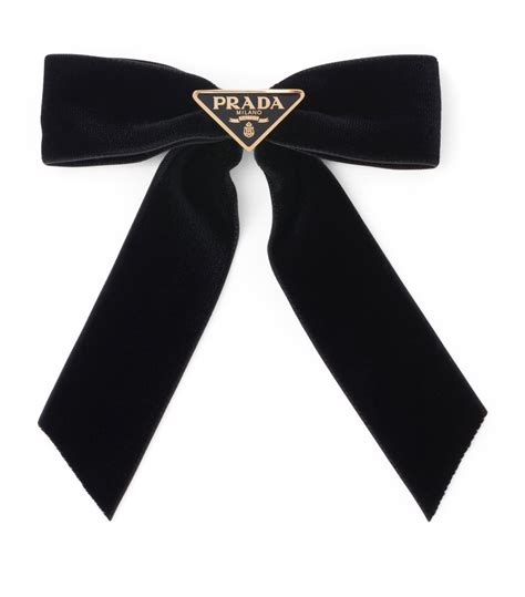 prada black velvet bow|Prada.